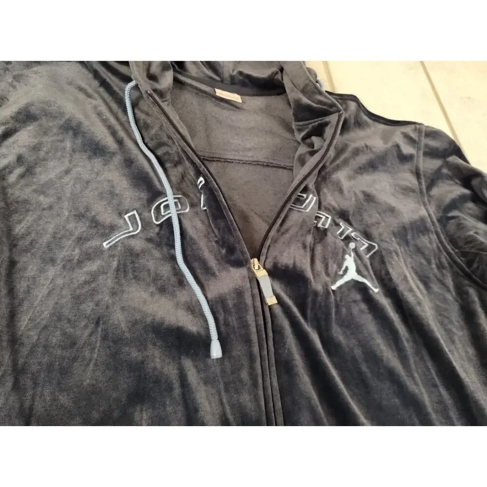 Nike Air Jordan VTG XXL Full Zipper Hoodie Blue Soft w/Front Pockets